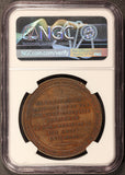 1804 Spain Madrid Augusta Union 40mm Bronze Medal - NGC AU 55 BN