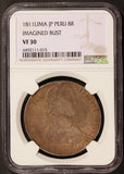 1811 Lima JP Peru 8 Reales Imagined Bust Silver Coin - NGC VF 30 - KM# 106.2