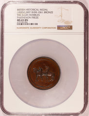 1820 Great Britain Elgin Marbles Parthenon Frieze Horses Bronze Medal BHM-1061 - NGC MS 65 BN