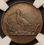 1824 Germany Isenburg Snipe Heller Copper Coin - NGC VF 35 BN - X# 1