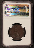 1827 Great Britain 1/2 Half Penny Copper Coin - NGC XF 40 BN - KM# 692