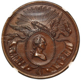 1858 Washington Philadelphia Procession Bronze Medal B-160E - NGC MS 64 BN