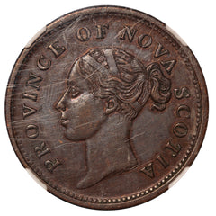 1840 Canada Nova Scotia One Penny Coin Token NS-2C1 - NGC AU 50 BN