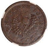 1840 Canada Nova Scotia One Penny Coin Token NS-2C1 - NGC AU 50 BN