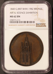 1840 Great Britain Newcastle Art & Science Expo Bronze Medal BHM-1982 - NGC MS 62