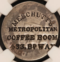 1855 New York Meschutt's Metropolitan Coffee Room C/S Token M-NY-559C - NGC F 2