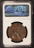 1858 Great Britain 1 One Penny Copper Coin - NGC MS 63 BN - KM# 739