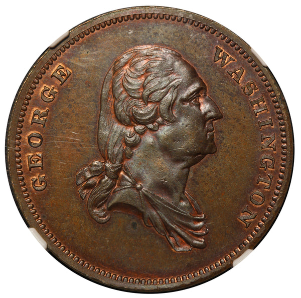 1859 George Washington Pro Patria Lovett 31mm Copper Medal B-268B - NGC MS 64 BN