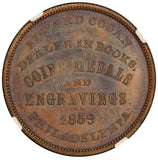 1859 Philadelphia, PA Edward Cogan Washington Merchant Token M-PA-89 - NGC MS 63 BN