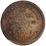 1859 Washington A.B. Sage Raffle Silvered WM Merchant Token M-NY-764A - NGC MS 64