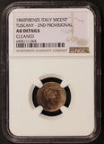 1860 Firenze Italy Tuscany Emilia 50 Centesimi Silver Coin - NGC AU Details - KM# 11