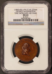 1860-65 Washington Time Increases His Fame U.S. Mint Medal J-PR-27 - NGC MS 64