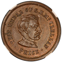 1861-65 Gen. G.B. McClellan One Cent Civil War Token F-143/261a - NGC MS 65 BN