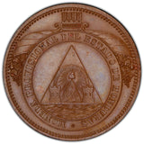 1862-TA Honduras 8 Pesos Bronze Pattern Coin - PCGS SP 65 BN - KM# Pn4