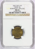 1863 Troy, NY Robinson & Ballou Grocers Civil War Store Card Token F-890E-9b - NGC MS 64