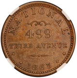 1863 New York, NY B. Maloney Store Card Civil War Token F-630AU-1a - NGC MS 64 BN