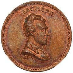 1867 U.S. Andrew Jackson Old Soldier Copper Bolen Medal JAB-27 - NGC MS 63 BN