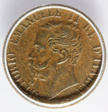 1867-M Italy 1 Centesimo Copper Coin - ICG MS 65 BN - KM# 1.1