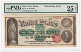 1869 Berne, New York E.M. Shulte's $3 Advertising Scrip Note - PMG VF 25