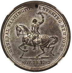1883 Washington Equestrian Effigy Evac NY Centennial WM Medal B-462A - NGC MS 62