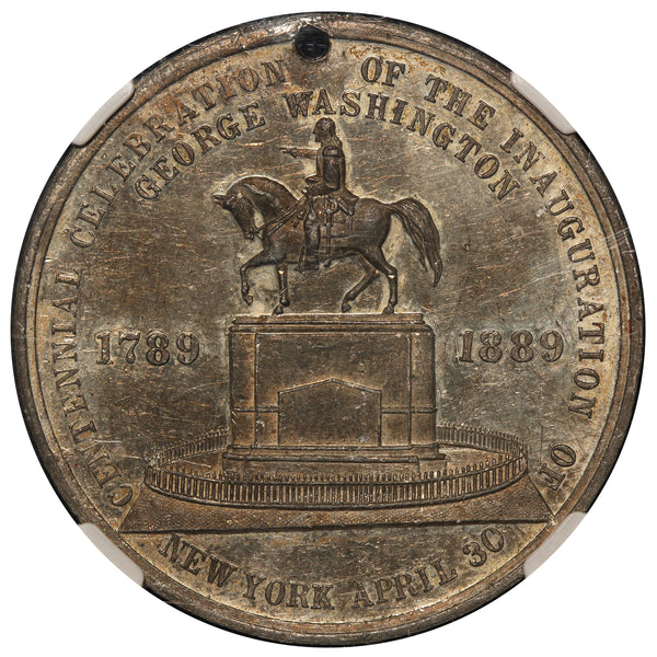 1889 Washington Soldiers Medal Inauguration Centennial Medal D-45 - NGC MS 61