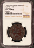 1889 Canada The Mail Equal Rights For All Bronze Medal LeRoux-1562 - NGC UNC Details