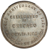 1892 Chicago, IL Celebrated World's Columbian Expo Tin Medal NGC MS 62 - E-239