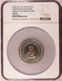 1892-93 Worlds Columbian Expo Christopher Columbus Medal - NGC AU 55 - Eglit-55