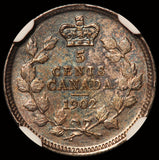 1902 Canada 5 Cents Silver Coin - NGC AU 58 - KM# 9