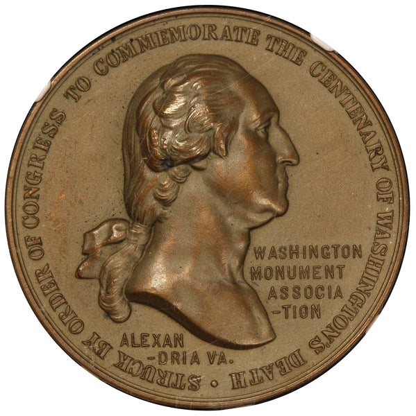 1904 George Washington Monument Surveyed Alexandria Medal B-1826 - NGC MS 64
