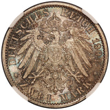 1904 Germany Hesse-Darmstadt 2 Mark Silver Coin - NGC MS 66 - KM# 372
