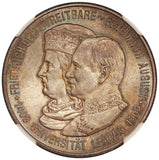 1909 Germany Saxony Leipzig University 2 Mark Silver Coin - NGC MS 65 - KM# 1268