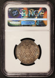 1909 Germany Saxony Leipzig University 2 Mark Silver Coin - NGC MS 65 - KM# 1268