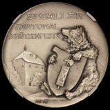 1910 Switzerland St Gallen Gossau Shooting Festival Silver Medal R-1183a - NGC MS 64