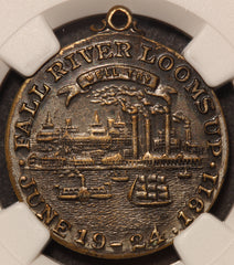 1911 Fall River, MA Looms Cotton Centennial Carnival Town Medal Fob - NGC MS 64