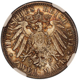 1911-D Germany Bavaria 90th Birthday 2 Mark Silver Coin - NGC MS 66 - KM# 997