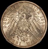 1913-A Germany Prussia 3 Mark Jubilee Silver Coin - NGC MS 63 - KM# 535