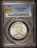1913 Portugal 50 Centavos Silver Coin - PCGS MS 63 - KM# 561