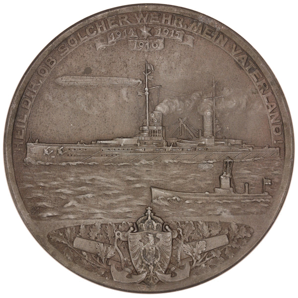 1916 Germany Admiral Von Tirpitz Zeppelin Zinc Medal Zetz-2171 - NGC MS 63