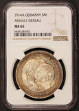 1914-A Germany Anhalt-Dessau 5 Mark Wedding Silver Coin - NGC MS 65 - KM# 31
