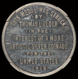 1916 Washington Thomas Elder Silver Coinage Merchant Token B-728B - NGC MS 62 PL