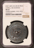 1919 Lowell, MA James G. Carney School 39mm Silver Medal J-SC-28 - NGC MS 63