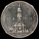 1921 Germany Nurnberg Worms Reformation Medal - NGC MS 64 - Erlanger-921