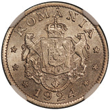 1924 (Poissy) Romania Leu Thick Planchet Coin - NGC MS 63 - KM# 46