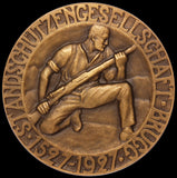 1927 Switzerland Aargau Brugg Swiss Shooting 50mm Bronze Medal R-47b - NGC MS 67