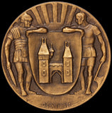 1927 Switzerland Aargau Brugg Swiss Shooting 50mm Bronze Medal R-47b - NGC MS 67