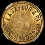1930 South Africa Klerkscorp J.A. Taylor & Co 6 Pence Token Hern-588B - NGC MS 63