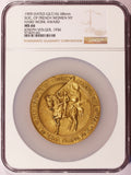 1909 (1936) Society of French Women NY Joan of Arc Gilt Bronze Medal - NGC MS 66