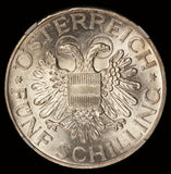 1936 Austria 5 Schilling Silver Coin - NGC MS 64 - KM# 2853
