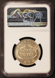 1939 Seychelles 1 One Rupee Silver Coin - NGC MS 61 - KM# 4